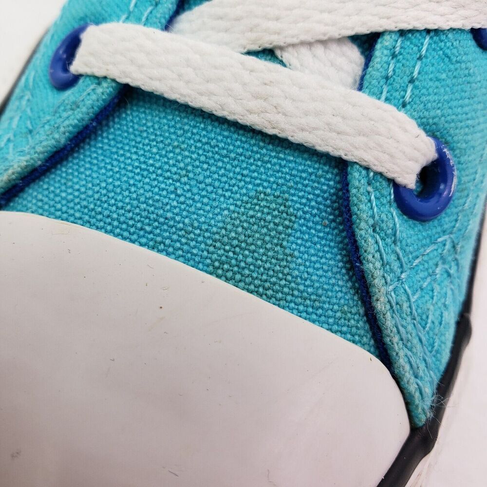 Converse Chuck Taylor Boys Size 3Y Teal Blue White Low Top Sneaker Shoes - Picture 10 of 12